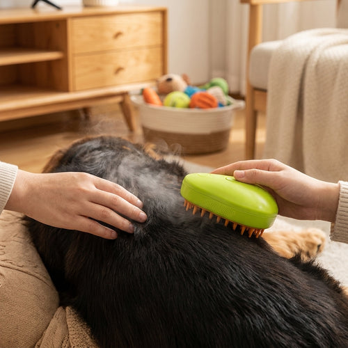 Cepillo de Vapor para Mascotas | Masajes, Menos Pelo, Más Cariño