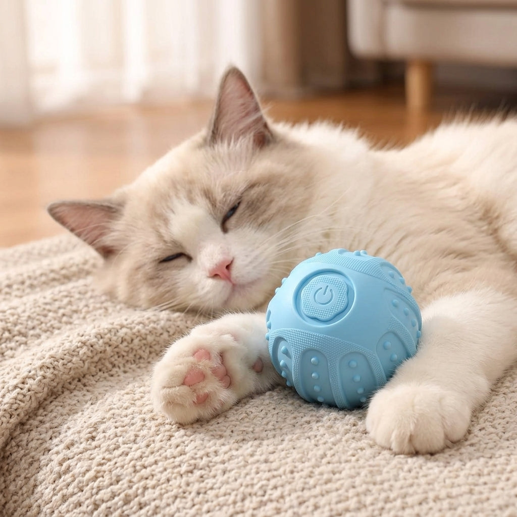 Pelota Recargable para Gatos — Juego Automático 360°